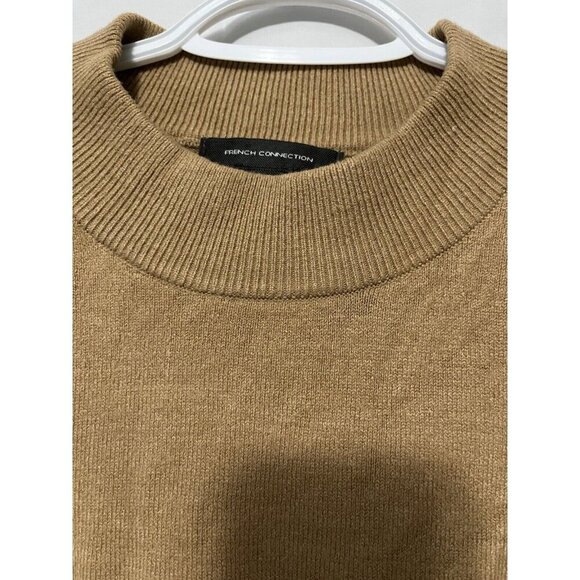 French Connection Sweater Women’s M Long Sleeve Mock Turtleneck Camel‎ 2 … - Picture 2 of 10